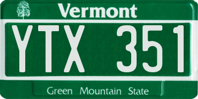VT license plate YTX351
