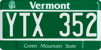 VT license plate YTX352