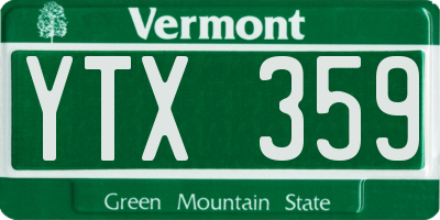 VT license plate YTX359