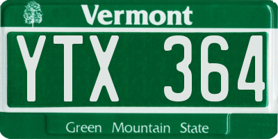 VT license plate YTX364