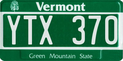 VT license plate YTX370