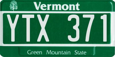 VT license plate YTX371