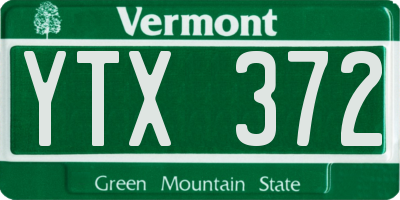VT license plate YTX372
