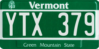 VT license plate YTX379