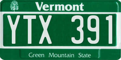 VT license plate YTX391