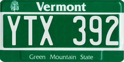 VT license plate YTX392