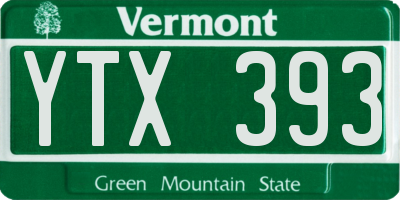 VT license plate YTX393