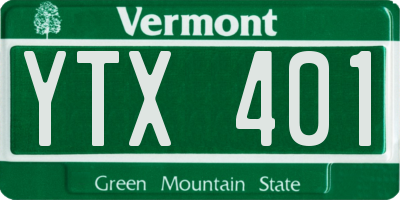 VT license plate YTX401