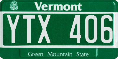 VT license plate YTX406