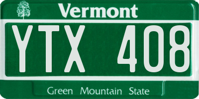 VT license plate YTX408
