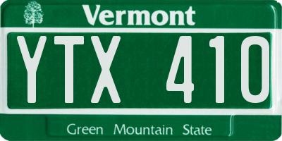 VT license plate YTX410