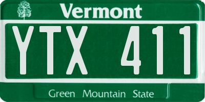 VT license plate YTX411