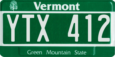VT license plate YTX412