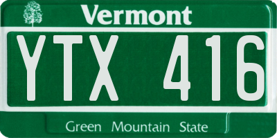 VT license plate YTX416