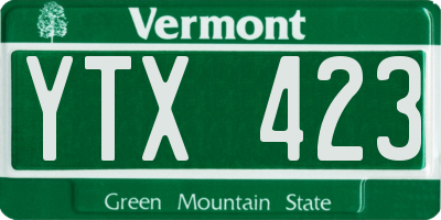 VT license plate YTX423