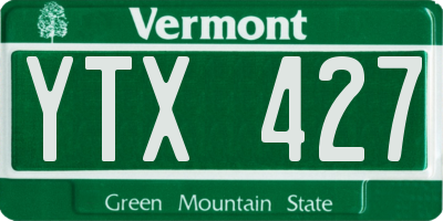 VT license plate YTX427