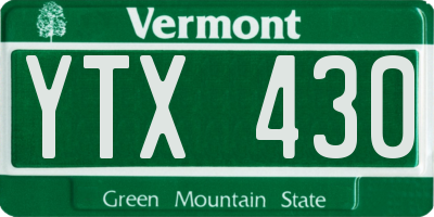 VT license plate YTX430