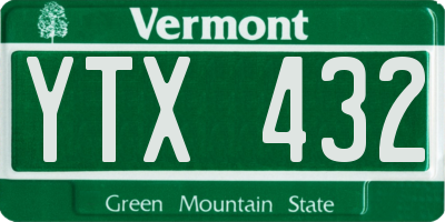 VT license plate YTX432
