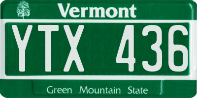 VT license plate YTX436