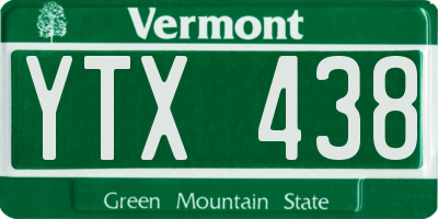 VT license plate YTX438