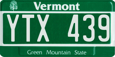 VT license plate YTX439