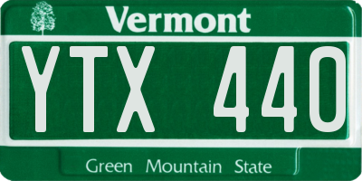 VT license plate YTX440