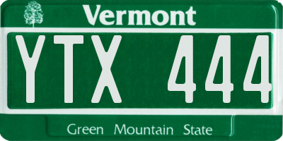 VT license plate YTX444