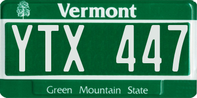 VT license plate YTX447