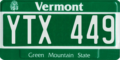 VT license plate YTX449