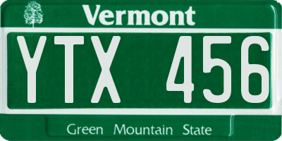 VT license plate YTX456