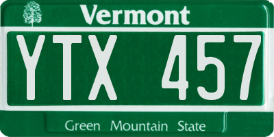 VT license plate YTX457