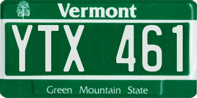 VT license plate YTX461