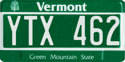 VT license plate YTX462