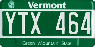 VT license plate YTX464