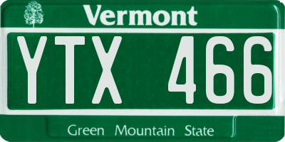 VT license plate YTX466