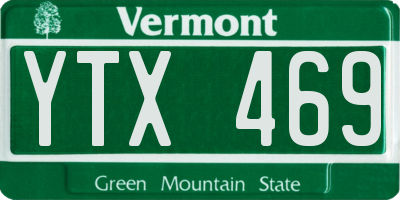 VT license plate YTX469