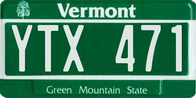 VT license plate YTX471