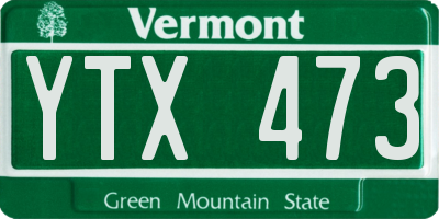 VT license plate YTX473