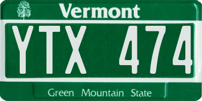 VT license plate YTX474