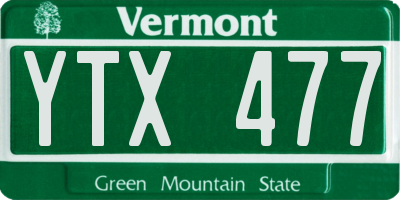 VT license plate YTX477