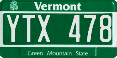 VT license plate YTX478