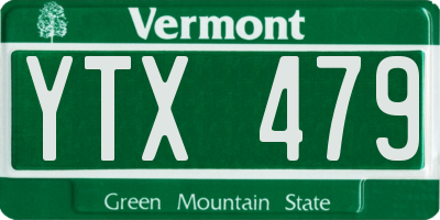 VT license plate YTX479