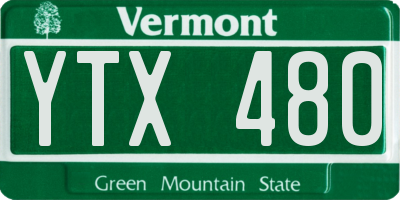 VT license plate YTX480