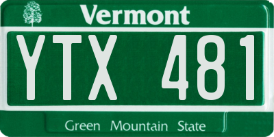 VT license plate YTX481