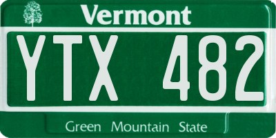 VT license plate YTX482