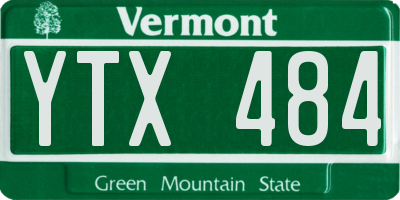 VT license plate YTX484