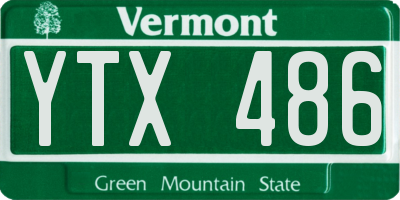 VT license plate YTX486
