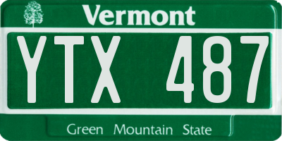 VT license plate YTX487