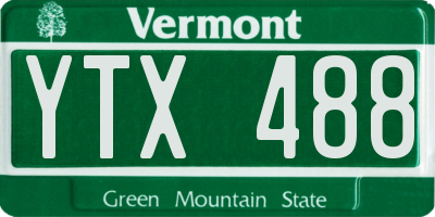 VT license plate YTX488