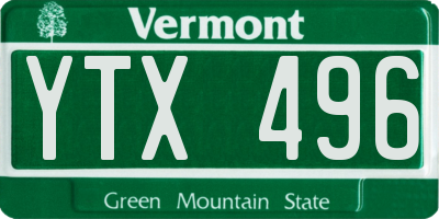 VT license plate YTX496
